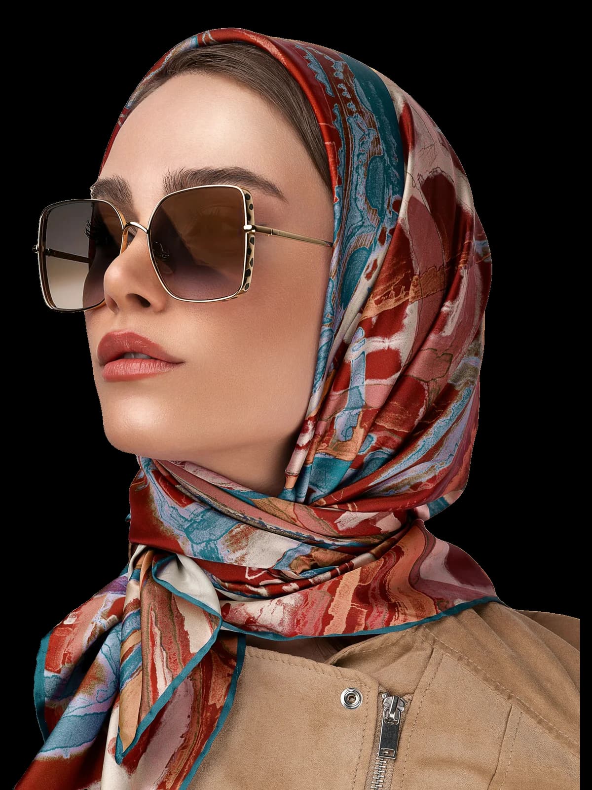 روسری ابریشمی طرح‌دار